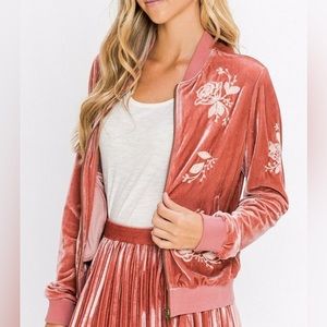 Flying Tomato Velvet Bomber Jacket size Large
